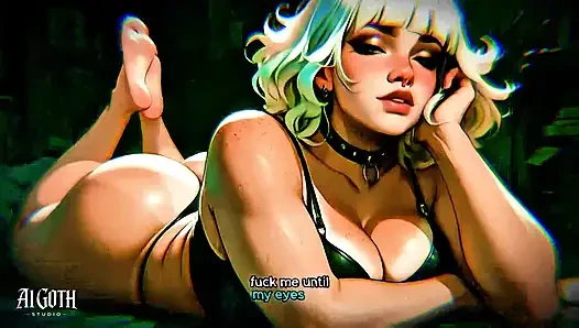 Weiße haare, goth-schlampe: "ruin me" - extremes geständnis (4k AI)