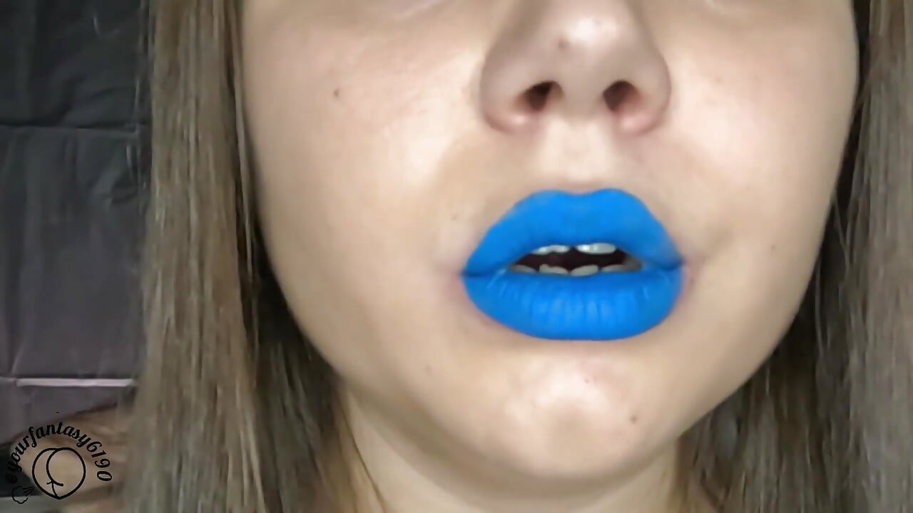 Vaping Close-up with Blue Lipstick
