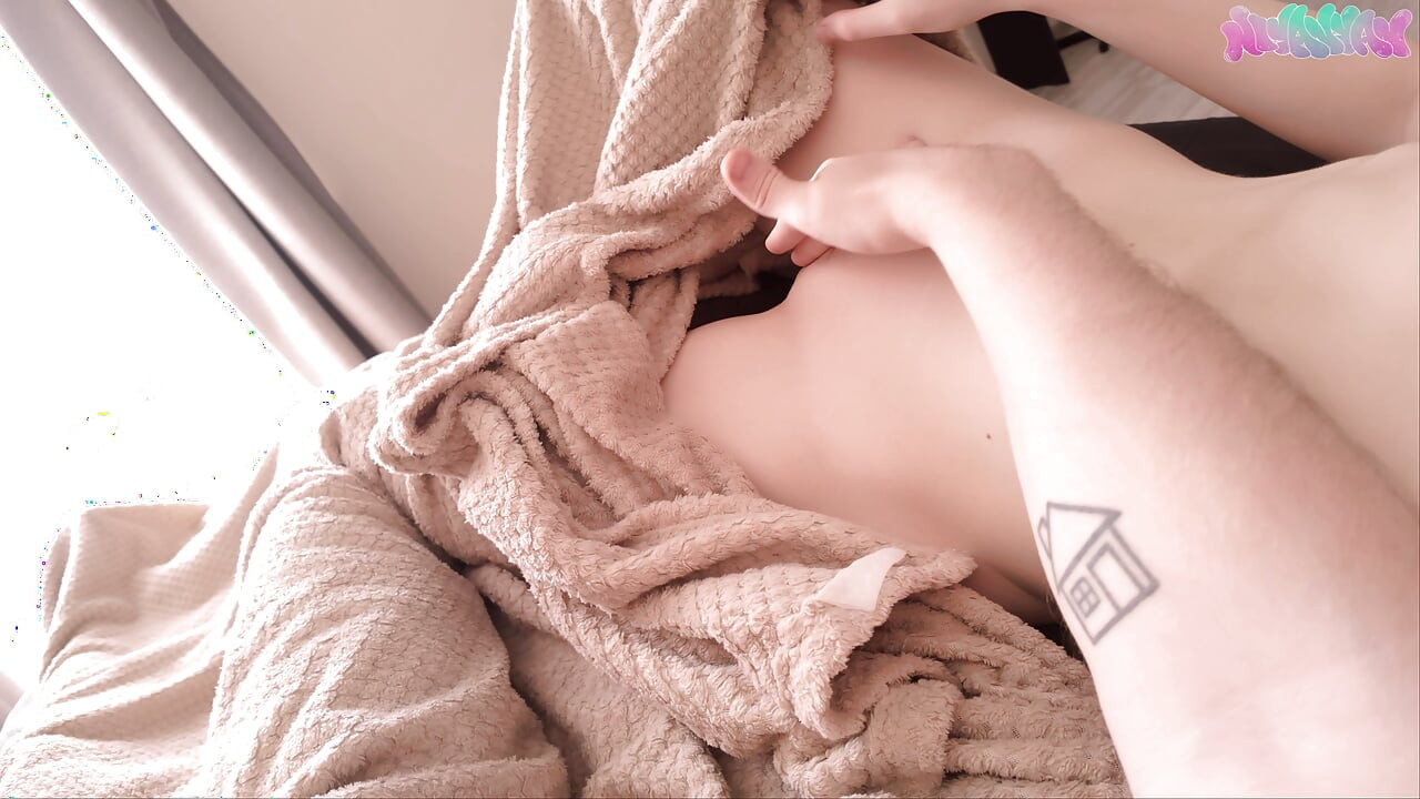 Gentle morning sex turns into hard: grabbed your hands and cum on your chest