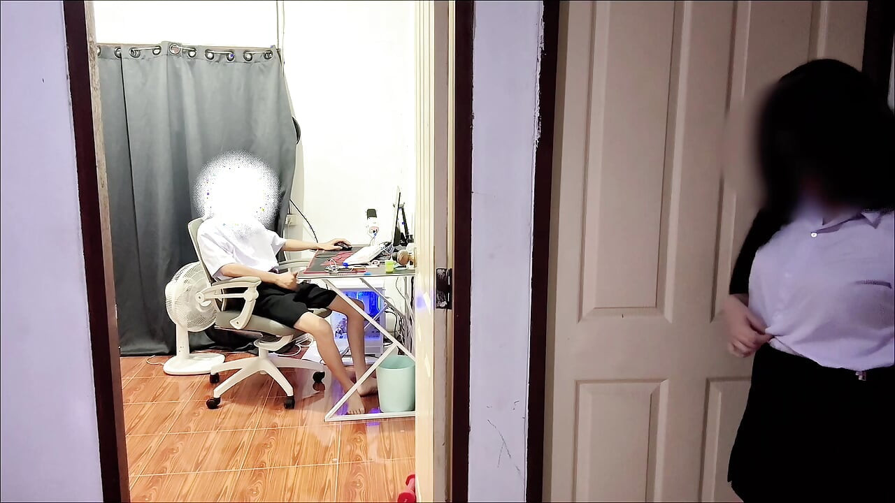 Leaving the Door Open for Step-Sister - She Watched and Joined!