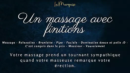 [Französischer Audio-Porno] Gut, lange von deiner masseuse, die deine erektion bemerkt