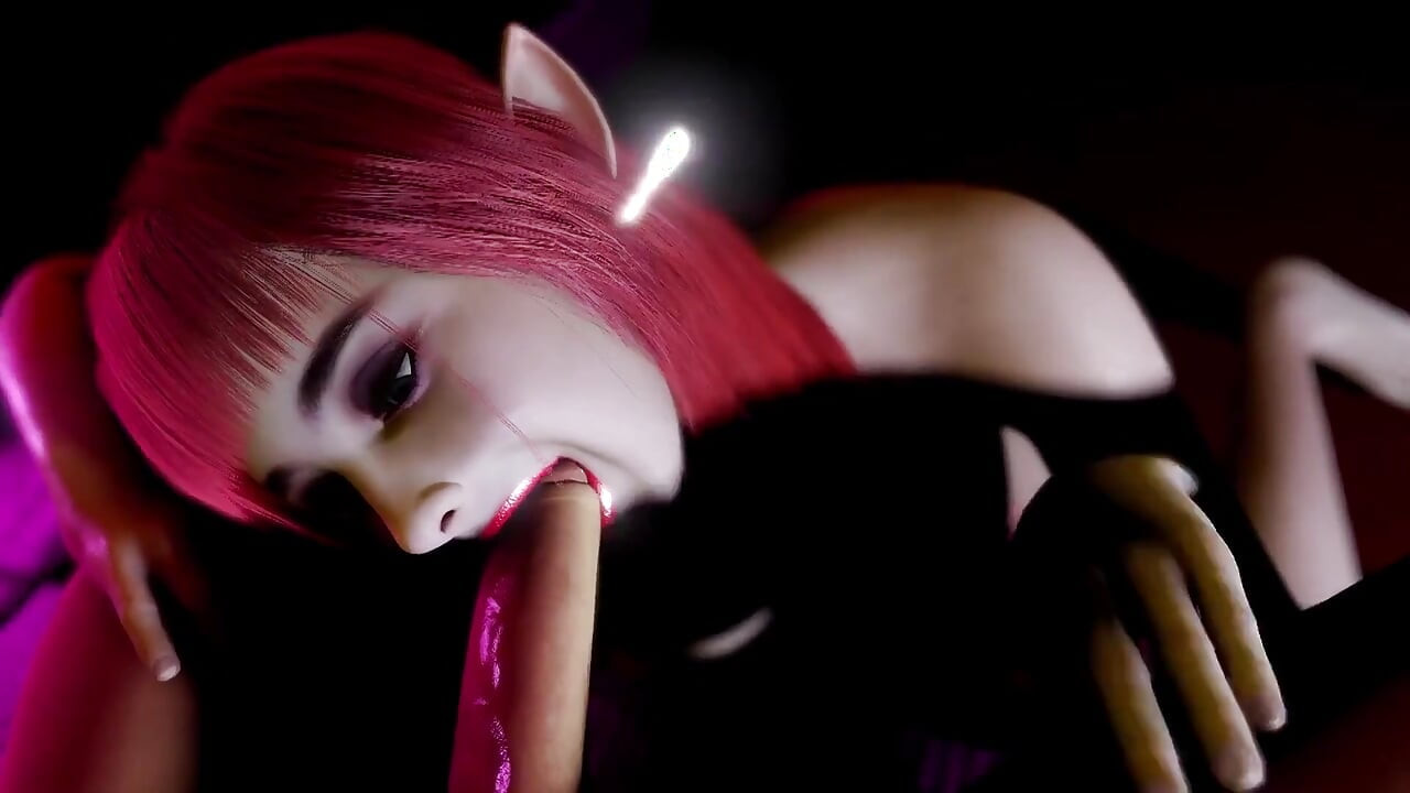 Hot Redhead Elf Sucking Dickgirl Dick in the Club