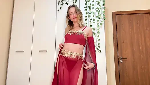 Red Veil Pixie Harem Whisper - Graceful Strip to Doggy Ecstasy