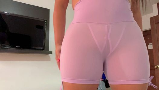 My hot stepmom shows me her see-through leggings and tells me she wants to fuck2