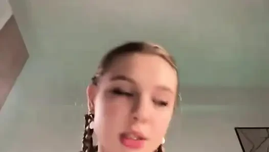 Riding dildo so hard with jucielussie creampie tight pussy