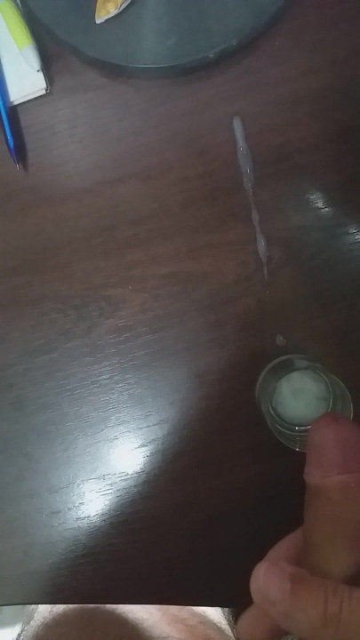 Cum in a glass