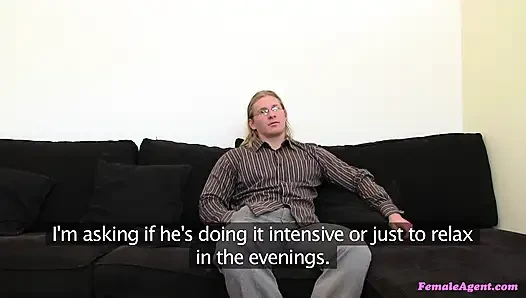 Female Agent - Buff Blond God Fucks Agent's Tight Little Pussy