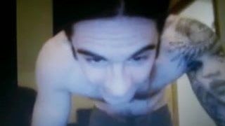tattooed hairy dude shows huge dick on cam,
