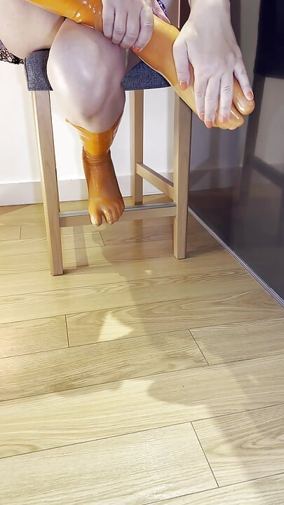 Layered Latex Toe Socks