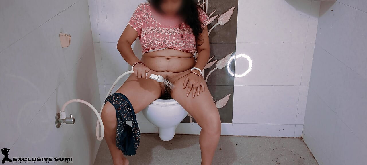 Caught my hot wife masterbating at bathroom and fucked hard to multiple orgasm and squirting.