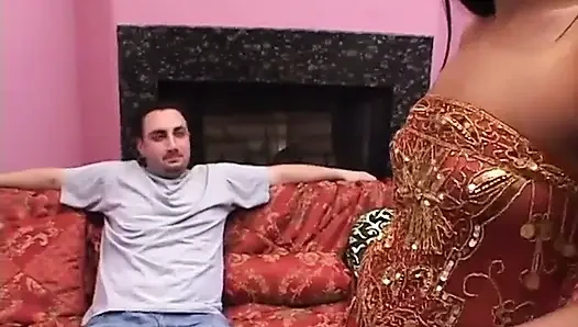 Bitch wearing braces is fucked with two cocks in threesome