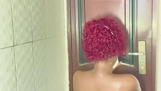 Pregnant woman having her bath