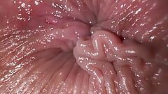 Close-up de dedilhado de bunda e conversa suja, orgasmo de masturbação anal