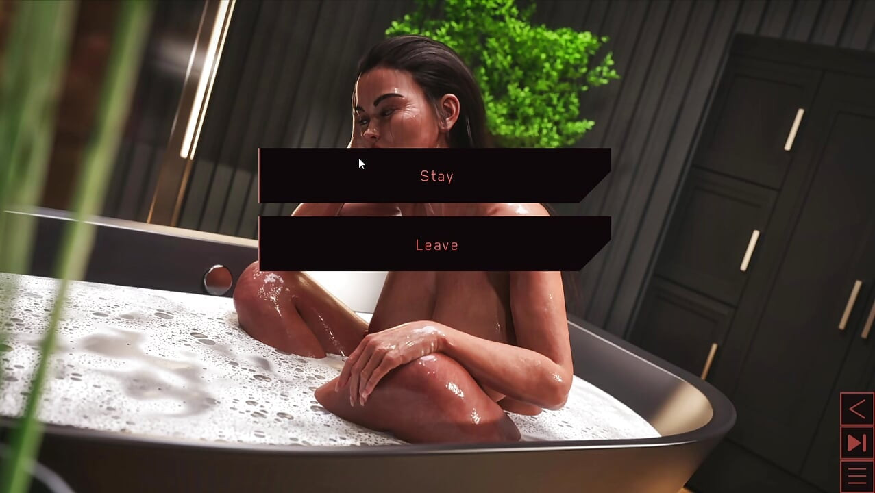 the synthetic milf washing body in bathroom