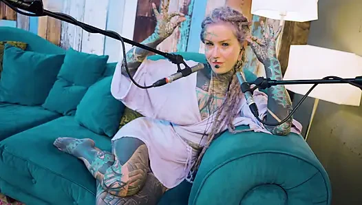 I talk about A - authentic - ASMR - Podcast - Talking - tattoo girl model goth punk dreadlocks