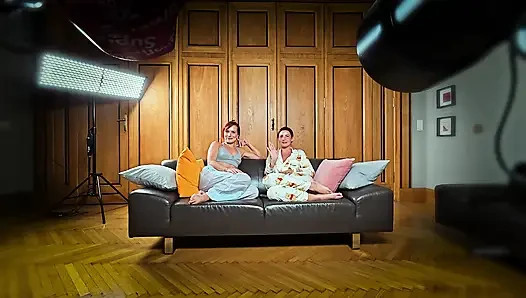 Interview Gone Wild Lesbian Pussy Share and Intense Orgasm