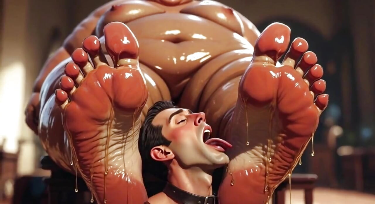 뚱뚱한 SSBBW의 땀에 젖은 발을 핥는 복종하는 남자 - 모음집