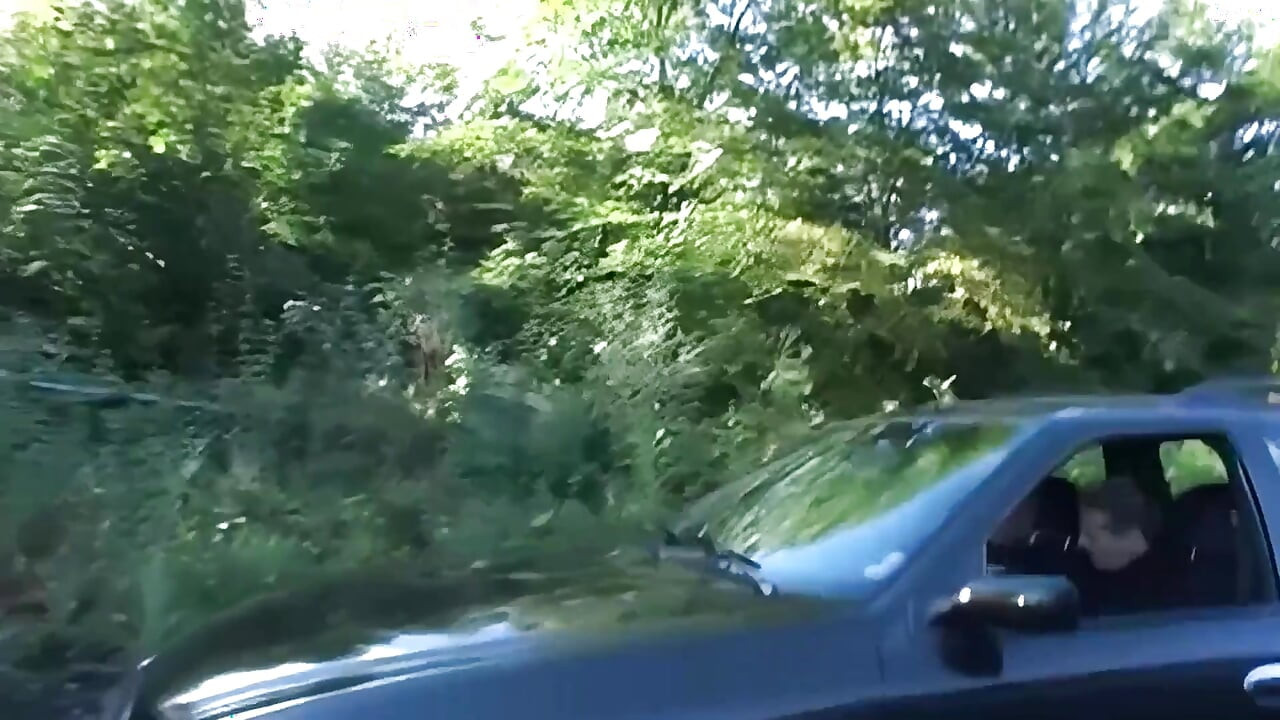 Slut Gets Fucked Hard in Car and Outdoor by Multiple Guys