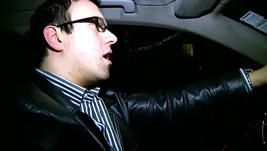 Blonde Bombshell Teases with Cock in Luxury Car