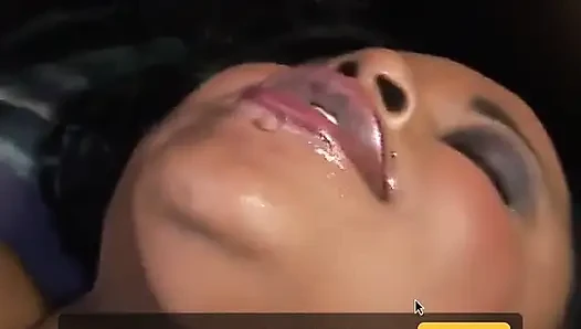 Ebony whore in black leather boots takes DP in threesome with black studs