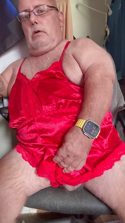 Mark Fletcher wearing new lingerie jerking my cock
