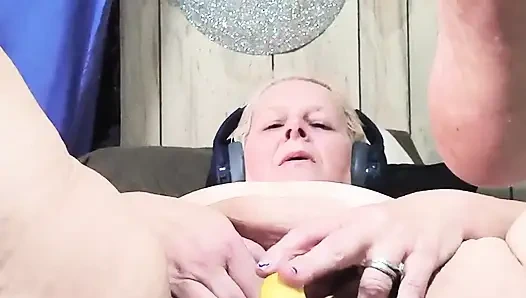 Shes Out of Control with a Banna in Her Pussy Hole