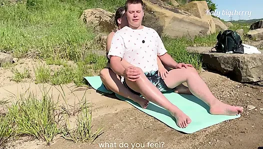 yoga class ended with hot sex on the beach