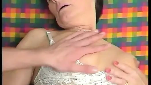 Granny getting dick in her hairy hole