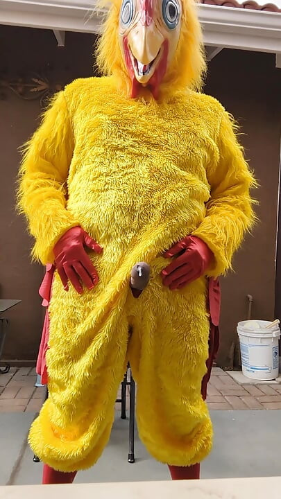 Chicken Costume Masturbating Outdoors