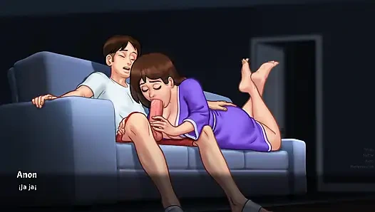 Mommy helps her stepson finish several times - summertime saga