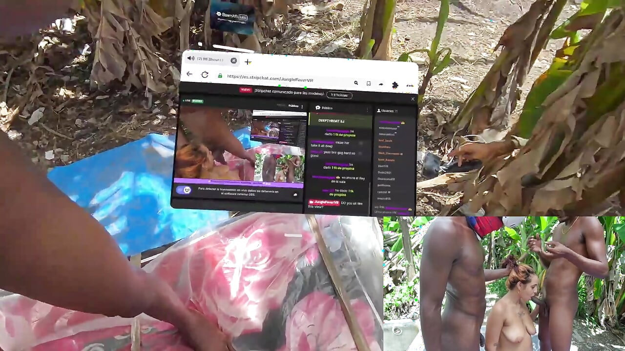 Big ass White girl sucks 2 dicks in mixed reality