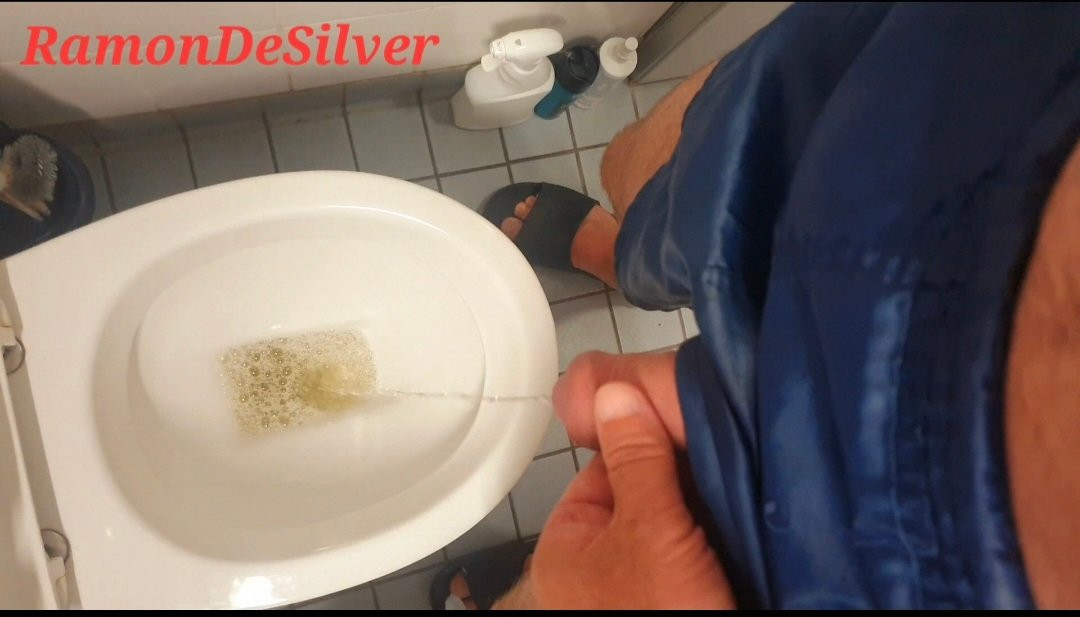 Master Ramon pisses his golden divine nectar in horny tight Adidas satin shorts