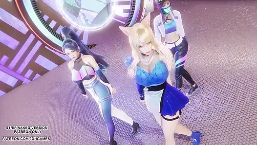 Mmd kpop iblis avcıları - huntrx - altın ahri akali kaisa seksi kpop dans league of legends hentai sansürsüz 4k 60 fps