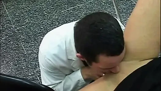 Beautiful Young Blonde with Big Tits Fucked and Cumshot on Her Ass by Gynecologist