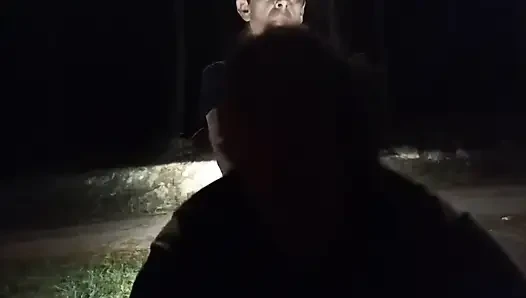 Outdoor sex with a mature