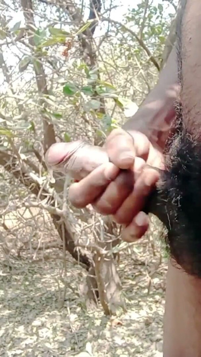 Rajesh Playboy 993 outdoor masturbation big cock and cumming in the jungle. Outside handjob | Clip 2