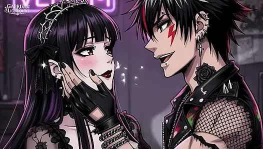 Goth Girl Fan Fucks Rockstar Backstage  - Hentai