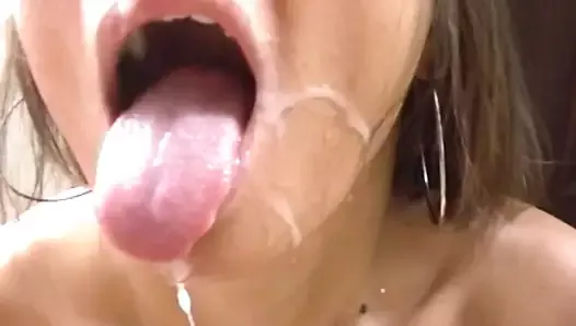 Gorgeous Asian loves cum all over her pretty face