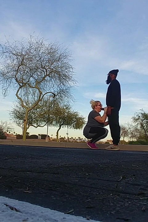 Wife Gave a Sensational Blowjob While Nude in Public!