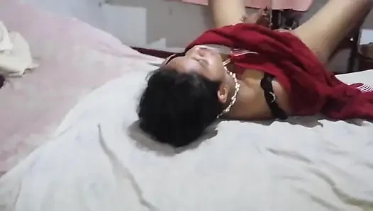 ep1 Desi stepmom found cam of stepson and she strips for him to see Pussy Show Begins Laying on the bed starts boobs job seduced