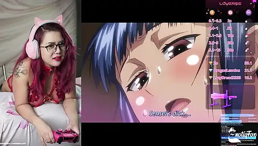 ICH KANN NICHT AUFHÖREN ZU STÖHNEN, WÄHREND ICH JOSHI GLÜCKS-HENTAI AUF MEINER FICKMASCHINE BEOBACHTE