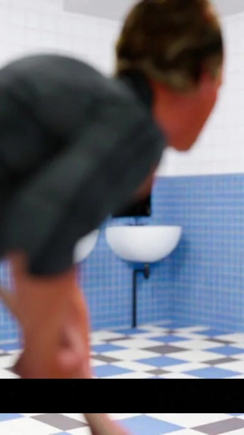 Sexy 18 Plus School Girl Showing Boobs Cleavage And Pussy To Cleaner Guy In Toilet | Clip 1