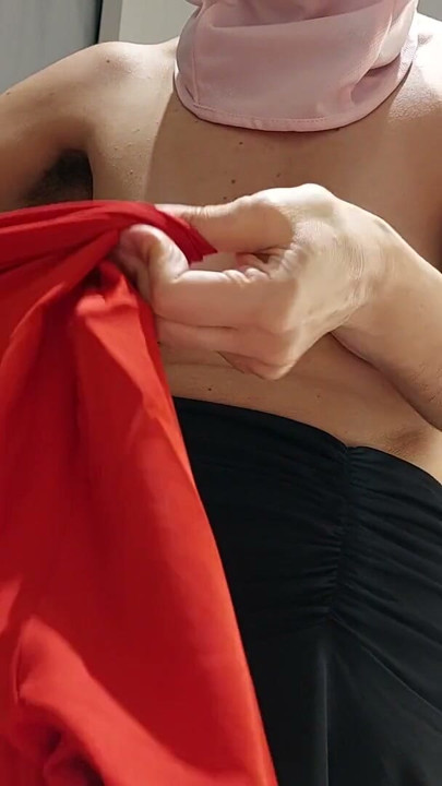 Amateur wife trying on clothes. hairy pussy, sexy brunette, big ass, sexy clothes, panties, socks, shorts, pantyhose | Clip 1