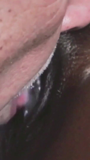 Stunning moment from "Pussy eating compilation Black milf gets eaten by her white lover"