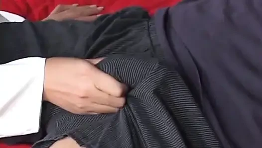 Sweet butt asian nurse babe gets her pussy fucked good on the bed