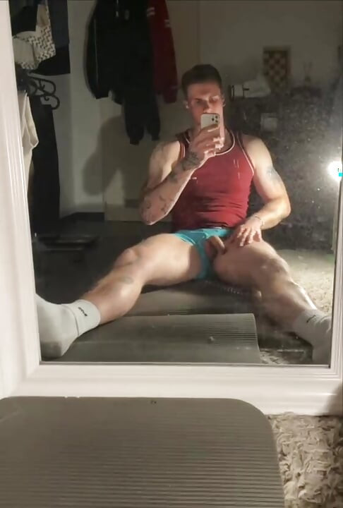 Jerking in front of a mirror