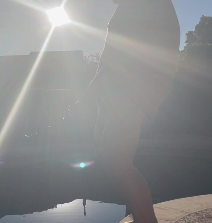 shooting a load of cum into my pool