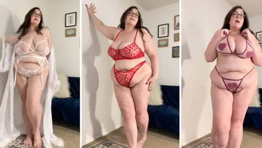Busty BBW Babe Tries on Sexy Lingerie