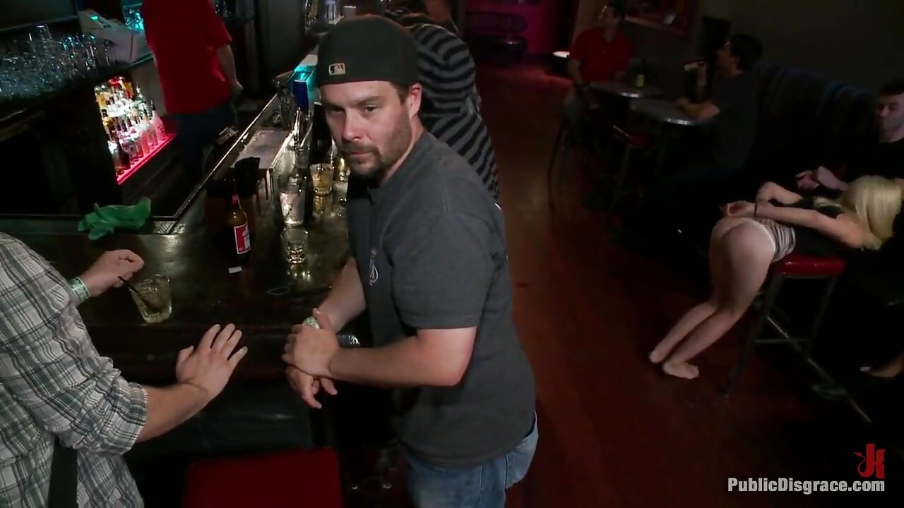 Hot Blonde Disgraced in Bar