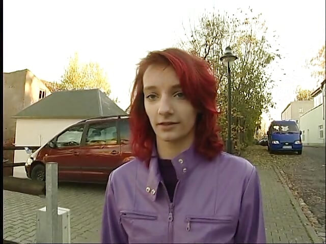 Redhead teen with small tits gives an amazing blowjob at casting